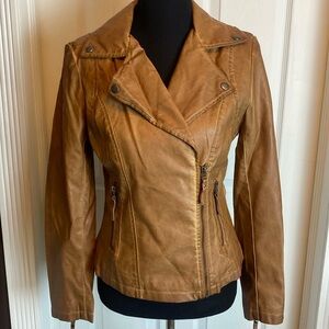 Max Studio Faux Leather Tan Coat NWT